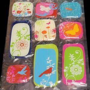 Bird & Flower Puffy Stickers 9 ct 1 Sheet Bright Colors Scrapbooking Papercrafts